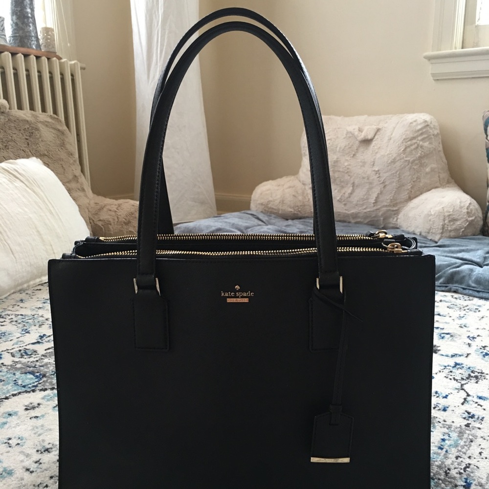 kate spade cameron street leather tote black